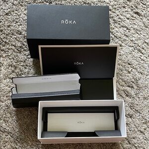 Roka sunglasses case and packaging